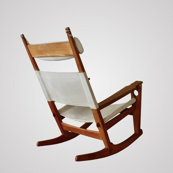 Image 1 of Chaise à bascule vintage "Keyhole" en bois de chêne par Hans J Wegner pour Getama, Danemark 1960