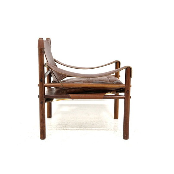 Image 1 of Fauteuil vintage "Sirocco" en palissandre et cuir par Arne Norell, Suède 1960
