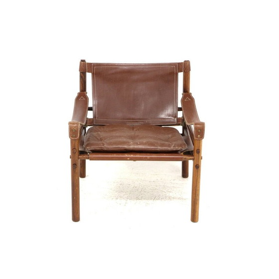 Image 1 of Fauteuil vintage "Sirocco" en palissandre et cuir par Arne Norell, Suède 1960
