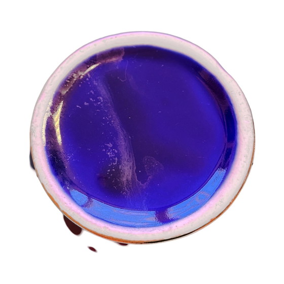 Image 1 of Vase en céramique bleu cobalt Allemagne 1970S
