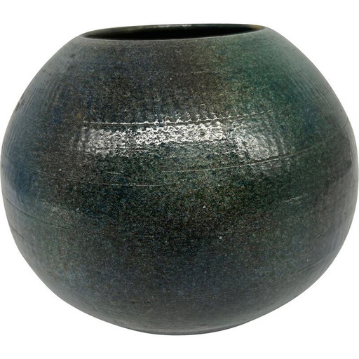 Vase vintage bleu-vert en corde