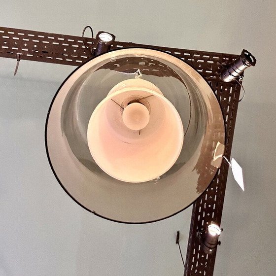 Image 1 of Lampe suspendue vintage en verre et opaline, 1970