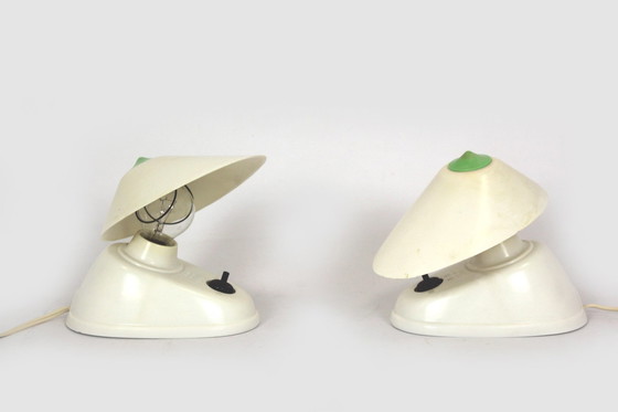 Image 1 of Lampes de table Bauhaus en bakélite d'Esc, années 1940, lot de 2