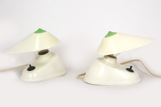 Image 1 of Lampes de table Bauhaus en bakélite d'Esc, années 1940, lot de 2