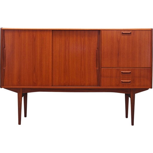 Buffet haut vintage en placage de teck, Danemark 1960