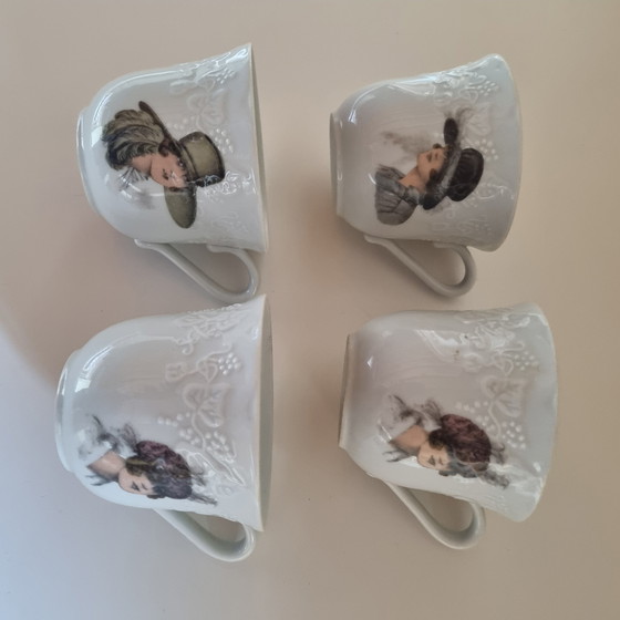 Image 1 of 4 Tasses Et 4 Sous Tasses Lierre Sauvage Cnp France