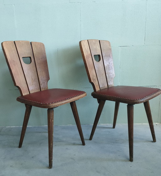 Chaises de pub style brutaliste des années 1950