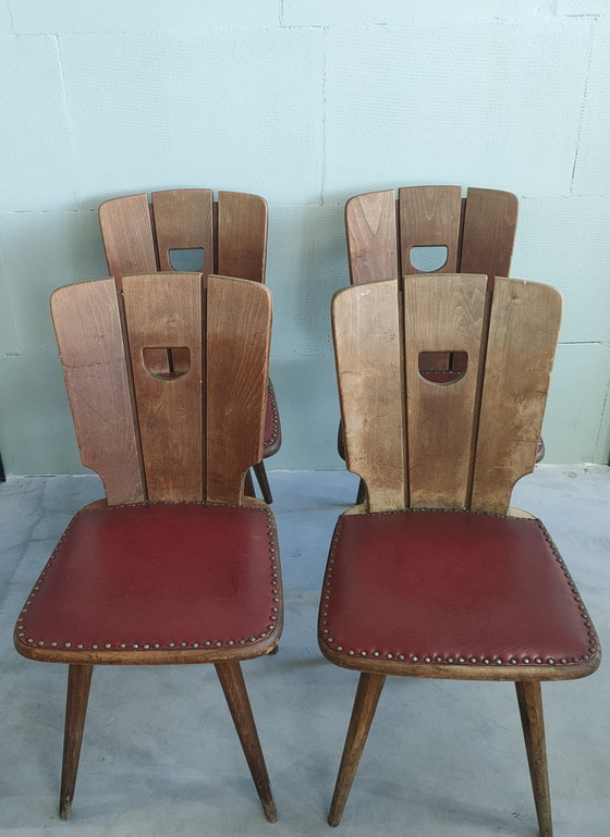 Image 1 of Chaises de pub style brutaliste des années 1950