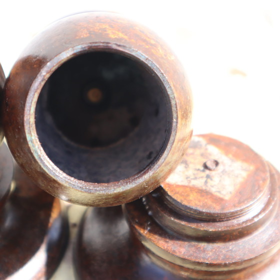 Image 1 of Français Vintage Set de 2 Chandeliers - Fonte Chandelier - Style Art Déco - 60S