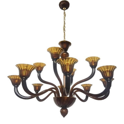 Lustre en verre vintage