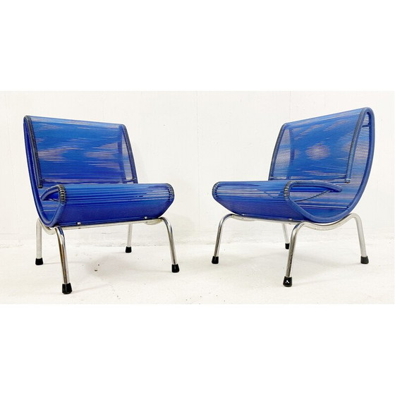 Image 1 of Paire de chaises vintage en corde plastique modèle "Hydra" par Roberto Semprini pour Sintesi, 1994