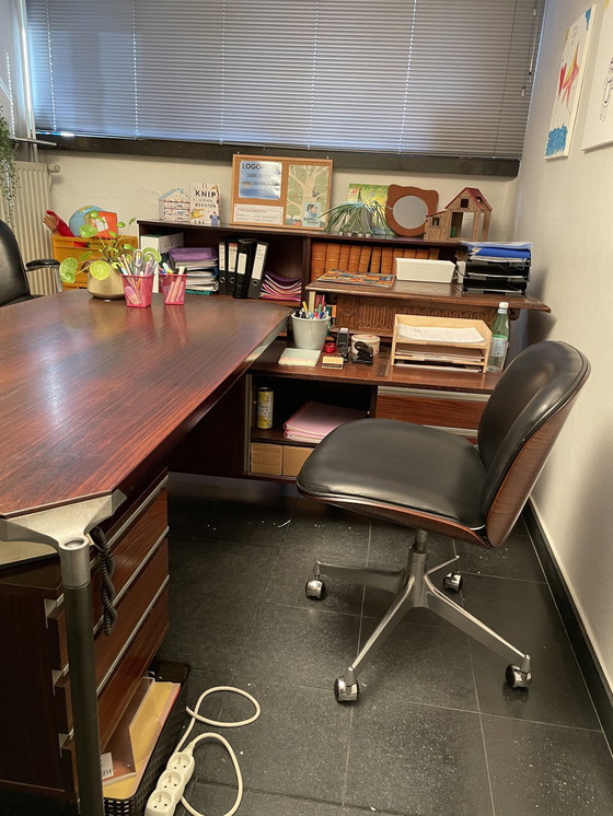 Image 1 of Set Bureau, Bureauaustoelen En Kasten Ico Paris For Mim Roma