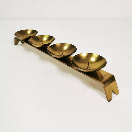 Image 1 of Chandelier vintage en laiton, Allemagne 1960