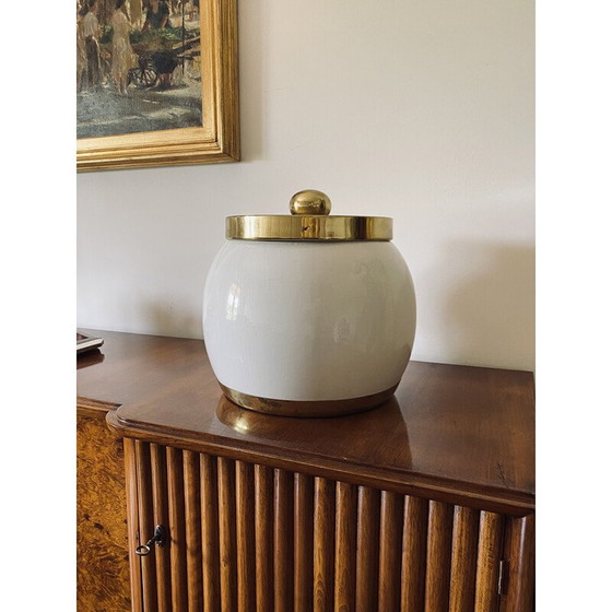 Image 1 of Seau vintage en céramique blanche, Italie 1970