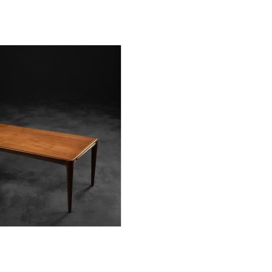 Image 1 of Table basse vintage scandinave danoise en palissandre avec plateau noir extractible, années 1960