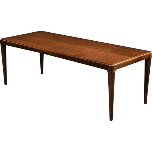 Table basse vintage scandinave danoise en palissandre avec plateau noir extractible, années 1960