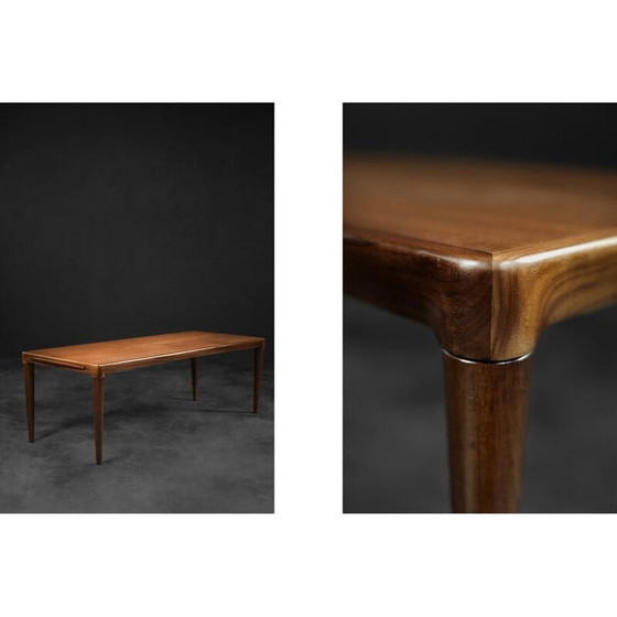 Image 1 of Table basse vintage scandinave danoise en palissandre avec plateau noir extractible, années 1960