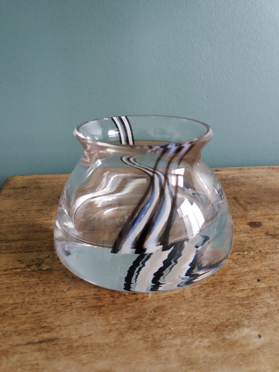 Image 1 of Presse-Papier Vide Poche Sulfure Vase Caithness Glass En Cristal