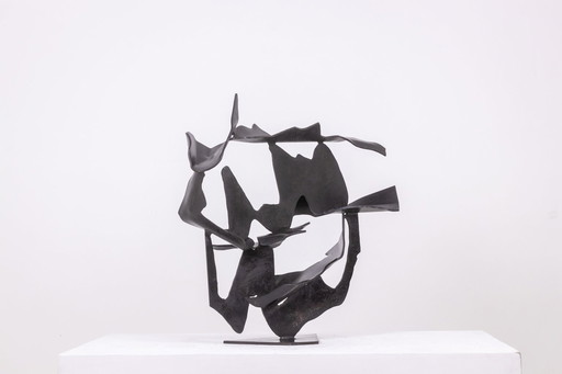 Jean Campa. Sculpture Abstraite En Métal. Années 1980.