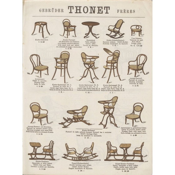 Image 1 of Chaise d'enfant vintage en bois courbé de Gebrüder Thonet, années 1885