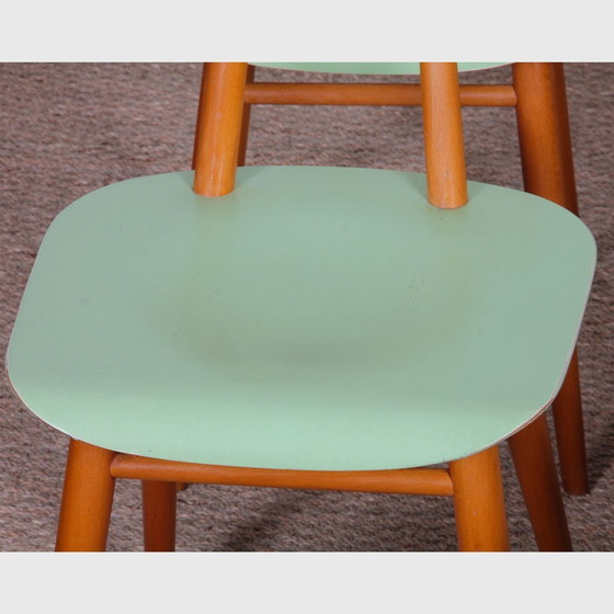 Image 1 of Suite De 4 Chaises Vintage En Bois, Éditées Par Ton, 1960