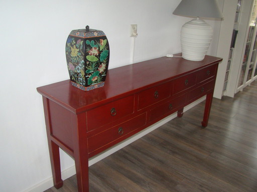 Table d'appoint rouge chinois