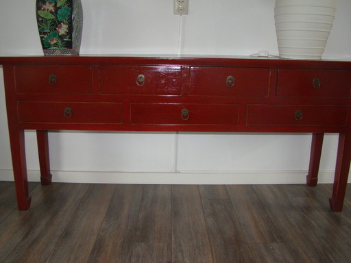 Table d'appoint rouge chinois