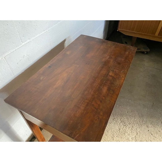 Image 1 of Bureau vintage en bois massif avec 1 tiroir, 1950