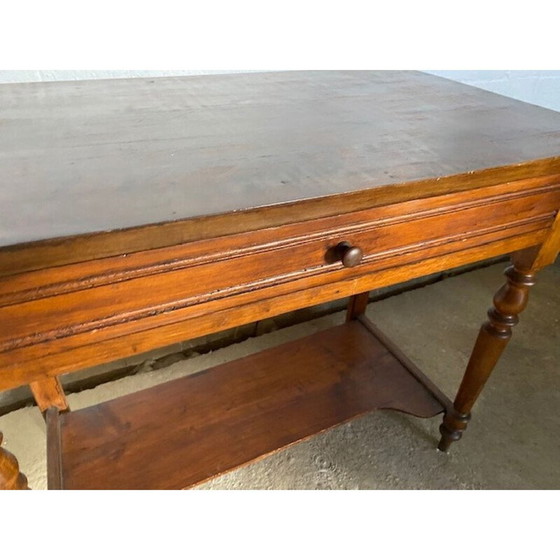 Image 1 of Bureau vintage en bois massif avec 1 tiroir, 1950