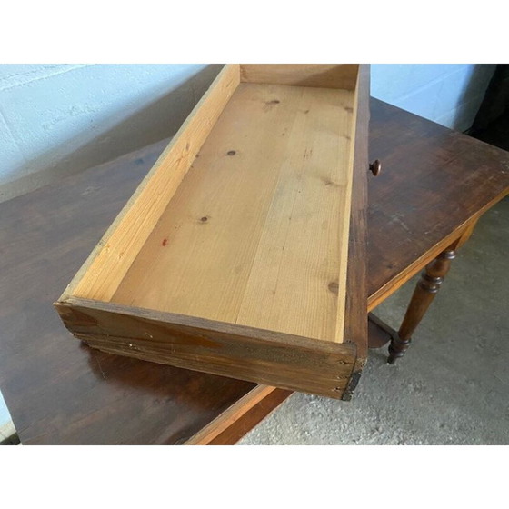 Image 1 of Bureau vintage en bois massif avec 1 tiroir, 1950