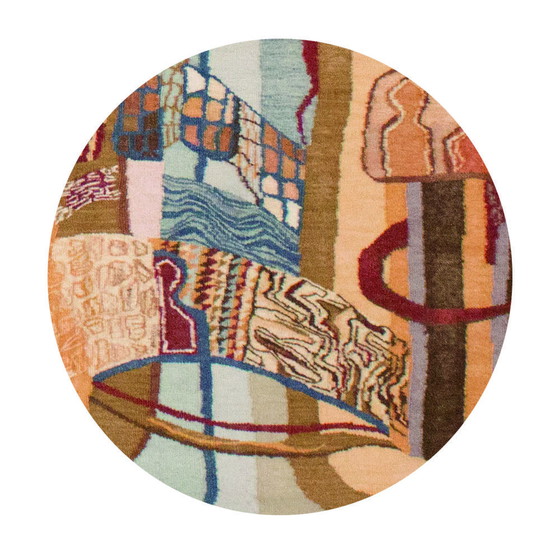 Image 1 of Grande tapisserie murale nouée à la main, 1980S