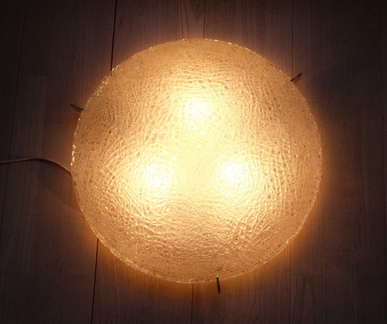 Image 1 of Kaiser Leuchten 44155 Plafoniere ice glass ceiling light Plafonnier Ø 49 Cm 60Er Uk2Aeb