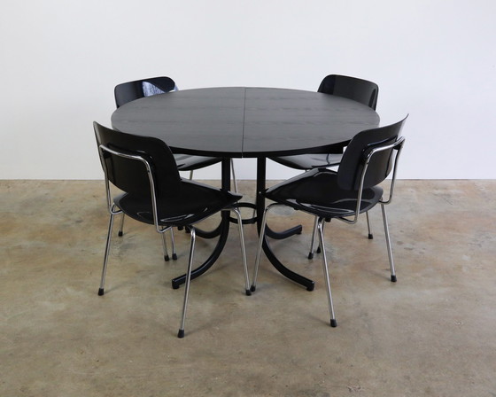 Image 1 of Table à manger ronde extensible vintage