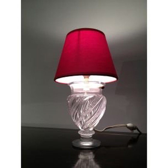 Image 1 of Petite lampe de table vintage en verre France 1940s