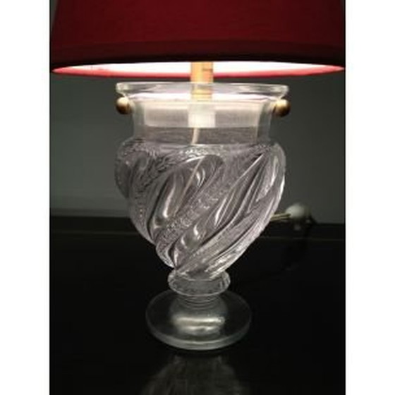 Image 1 of Petite lampe de table vintage en verre France 1940s