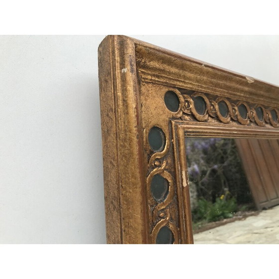 Image 1 of Miroir rectangulaire en bois doré, 1950