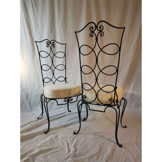 Image 1 of Paire de chaises vintage en fer forgé de René Prou, 1950