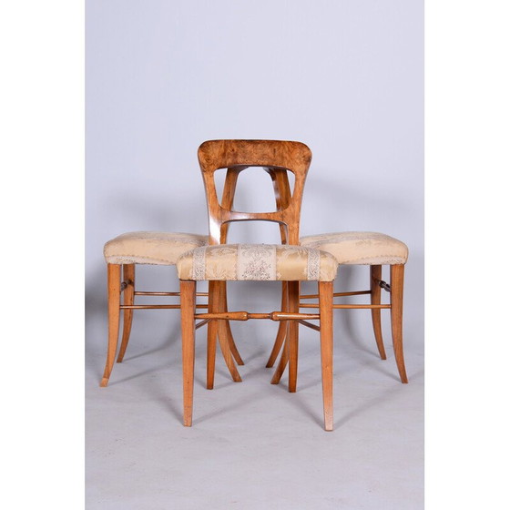 Image 1 of Ensemble de 4 chaises vintage Biedermeier en noyer, Tchécoslovaquie, années 1830