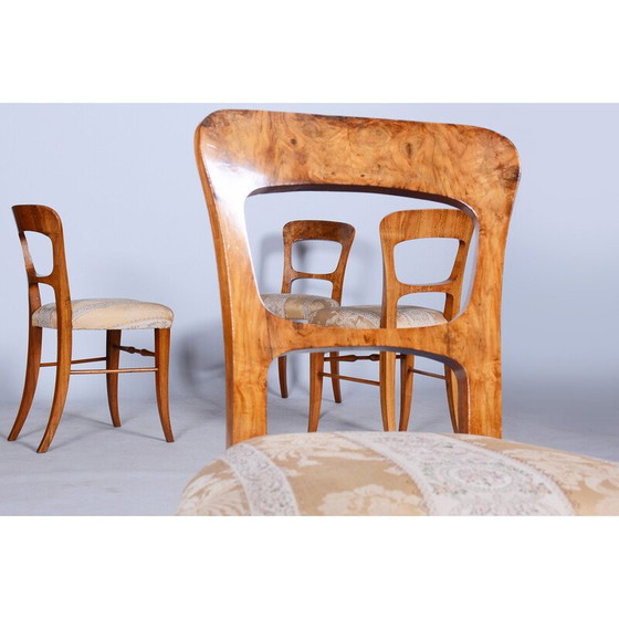 Image 1 of Ensemble de 4 chaises vintage Biedermeier en noyer, Tchécoslovaquie, années 1830