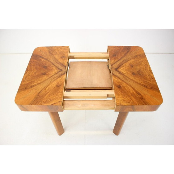 Image 1 of Table de salle à manger extensible Art déco vintage, Tchécoslovaquie, années 1930