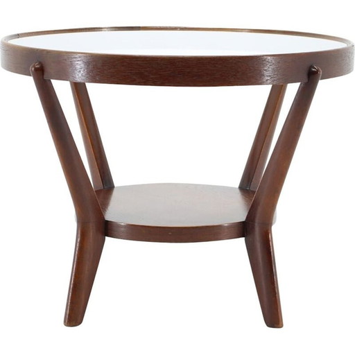 Table basse vintage en chêne par Karel Koželka et Antonín Kropáček, Tchécoslovaquie 1960.