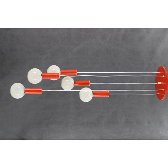 Image 1 of Lustre vintage en cascade avec abat-jour en plastique par Pokrok Zilina, Tchécoslovaquie 1970