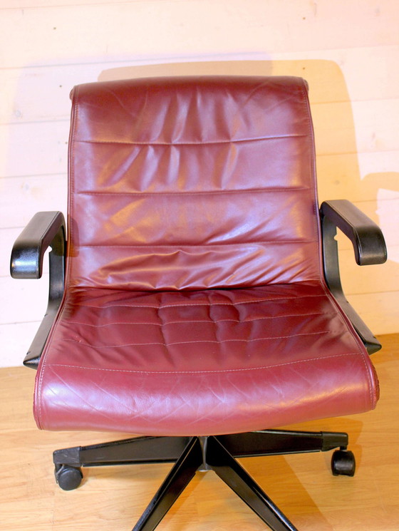 Image 1 of Paire De Fauteuil Cuir Chocolat Par Richard Sapper Pour Knoll