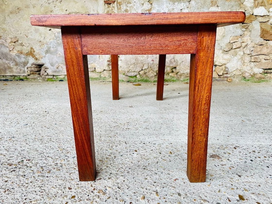 Image 1 of Table basse vintage en chêne de ferme française 1950's