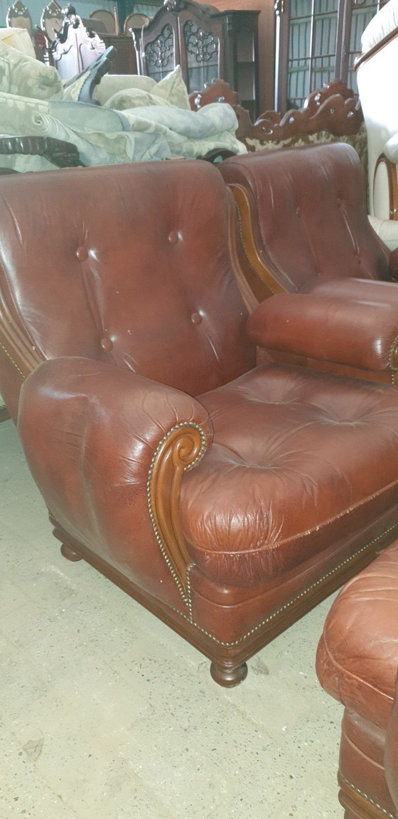 Image 1 of Retro Vintage Chesterfield Cuir Retro Vintage Classic