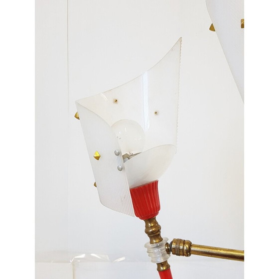 Image 1 of Lampadaire tripode vintage en laiton