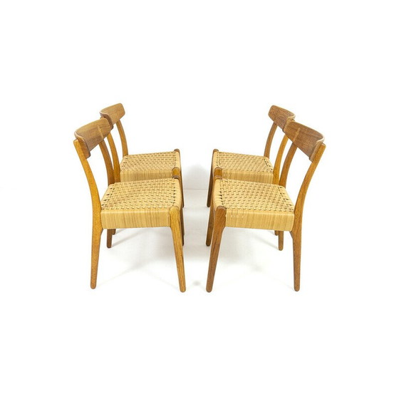 Image 1 of Ensemble de 4 chaises vintage Ch23 en bois de chêne et osier par Hans J. Wegner pour Carl Hansen et Søn