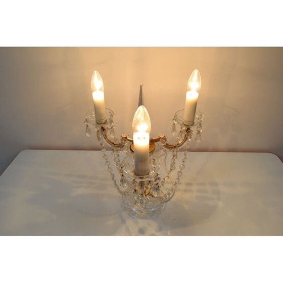 Image 1 of Lampe de table vintage en cristal de kamenicky Senov, Tchécoslovaquie 1960