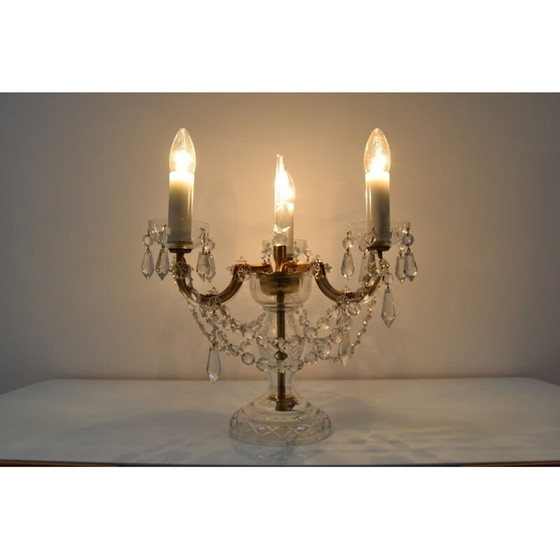 Image 1 of Lampe de table vintage en cristal de kamenicky Senov, Tchécoslovaquie 1960