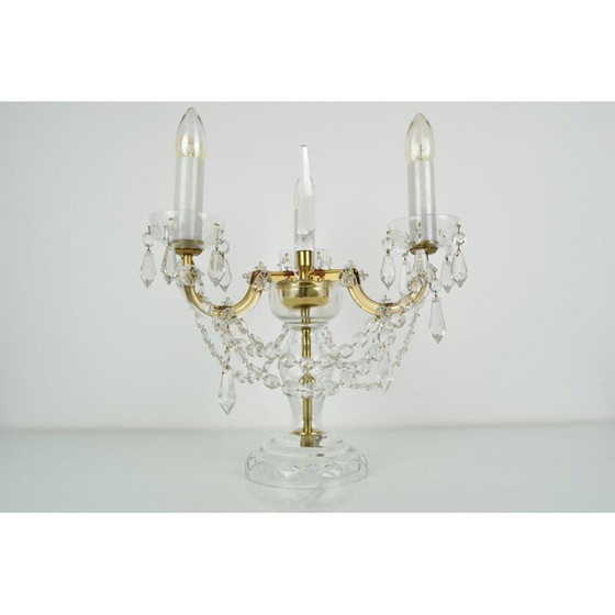 Image 1 of Lampe de table vintage en cristal de kamenicky Senov, Tchécoslovaquie 1960